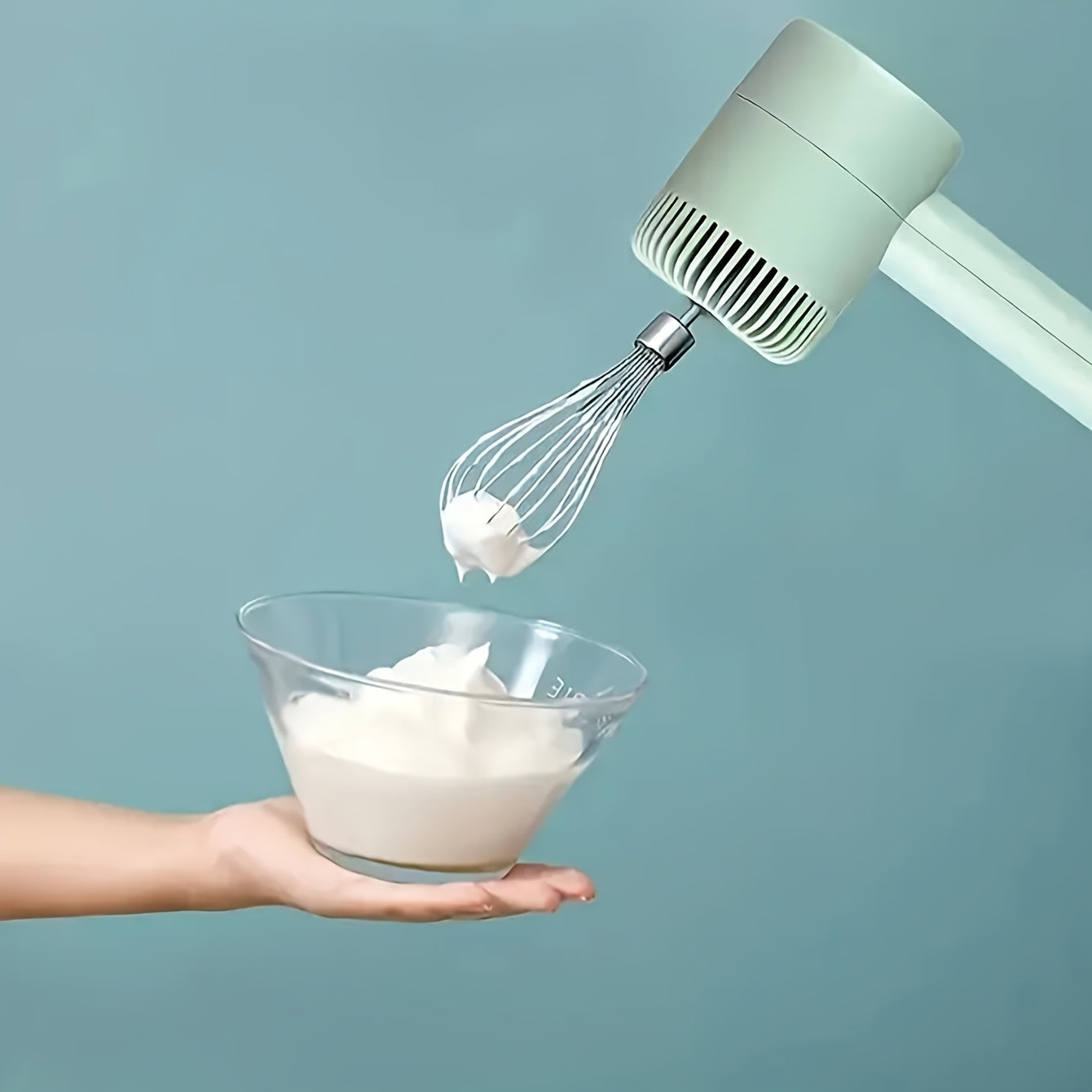 1 Set, Multifunctional Electric Garlic Press & Egg Beater 2-in-1 Kit, 30W, 1200mAh Large Capacity Portable Hand Mixer & Mini Meat Grinder with Multiple Attachments for Cake Cream Baking – USB Charging Kitchen Tool