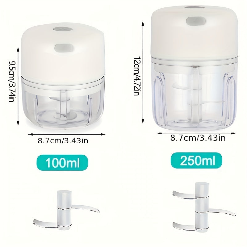 1pc Electric Mini Garlic Chopper with a Capacity of 100+8.45oz, USB MeatGrinder, And Garlic Crusher. it ls a Robust Tool for Crushing Ginger AndVegetables, Featuring a Safety Switch And a Thickened Design.