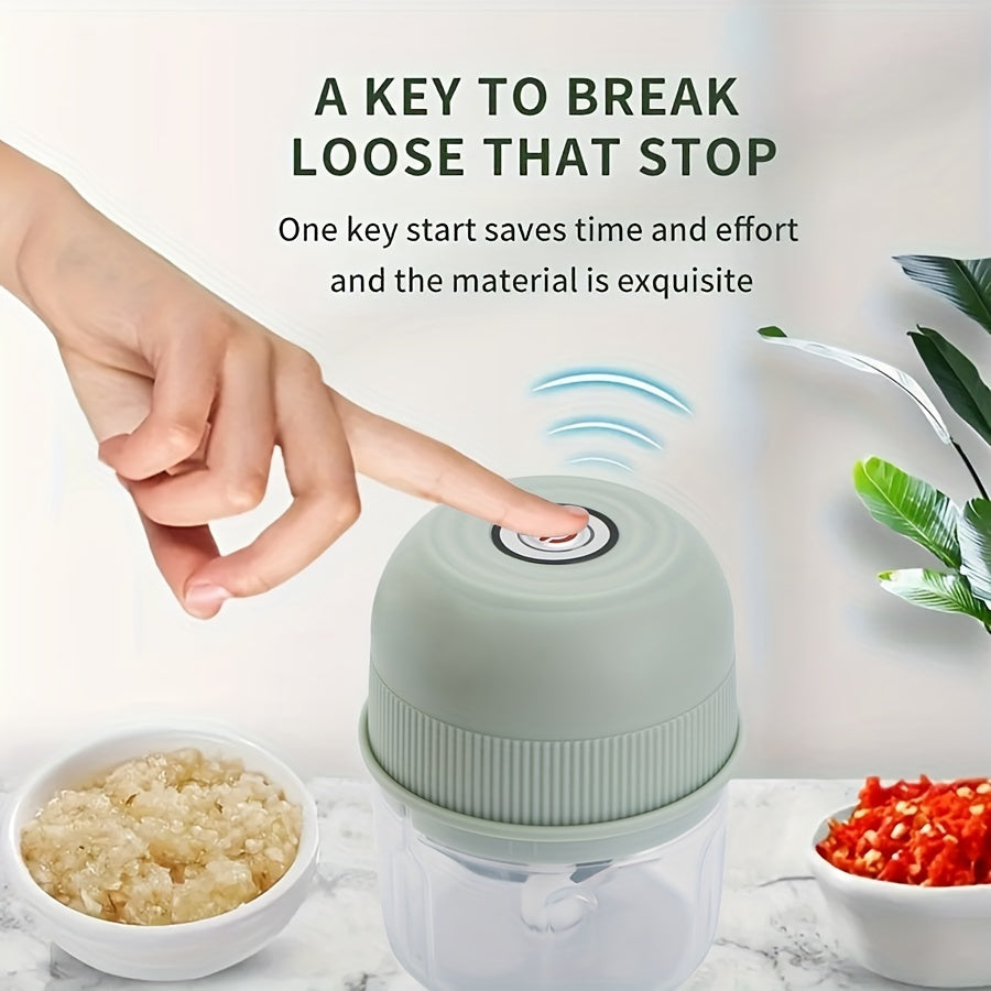 8.45oz Electric Mini Garlic Chopper USB Meat Grinder Garlic Crusher Sturdy Ginger and Vegetable Crusher with Safety Switch, Thickened, Chopper, Kitchen Gadget, Vegetable Chopping, Spacesaving Tool, Compact Design, Durable Build, Thickened Material,