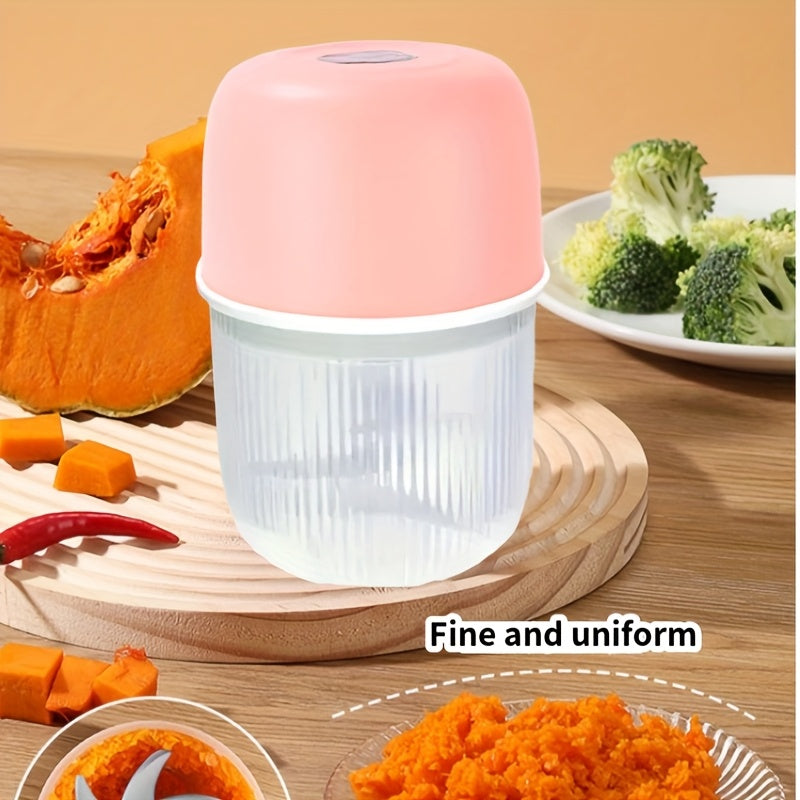 Electric Garlic Crusher, Food Chopper, USB Rechargeable, Garlic Crusher, Electric Vegetable Chopper, Electric Grinder, 6-blade Knife for Fast Crushing, Suitable for Various Vegetables, Garlic, Ginger, Chili, Etc.