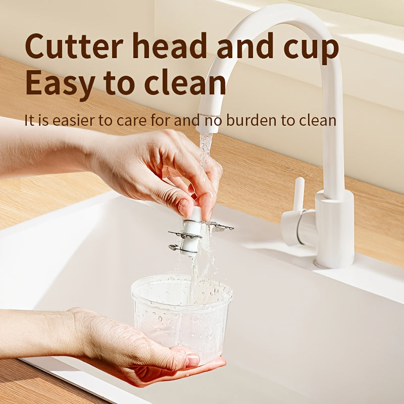 Electric Garlic Masher & Beater - USB Rechargeable Automatic Garlic Grinder with SUS Blades, Compact Design for Home Kitchen Use, Durable Plastic Construction, Garlic Crusher, Kitchen Gadget, Modern Kitchenware, Efficient Blending Technology