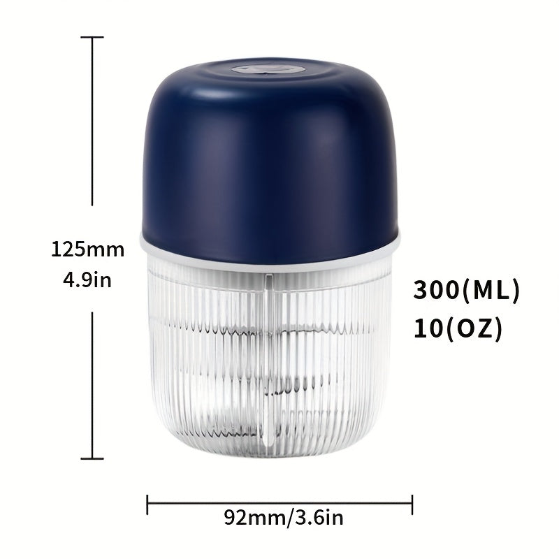 1/2 Electric Garlic Crusher & Vegetable Chopper - USB Rechargeable 6-Blade One-Handed Operation, 3 Colors (Pink/Blue/White) with Ergonomic Handle, Durable Plastic Kitchen Gadget for Garlic, Herbs, Veggies - Compact Design for Home & Professional Kitchens,