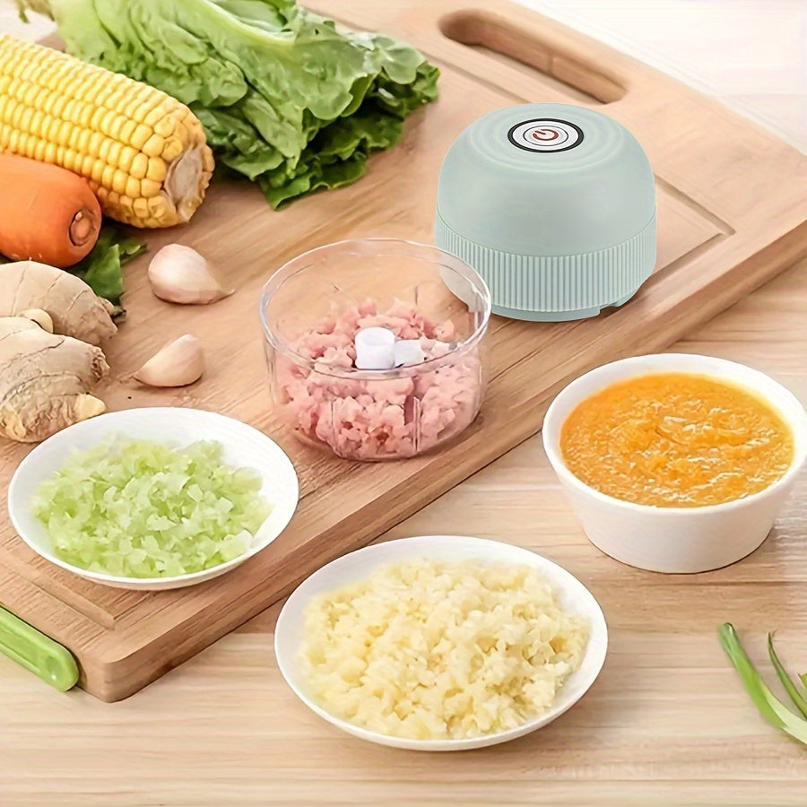 8.45oz Electric Mini Garlic Chopper USB Meat Grinder Garlic Crusher Sturdy Ginger and Vegetable Crusher with Safety Switch, Thickened, Chopper, Kitchen Gadget, Vegetable Chopping, Spacesaving Tool, Compact Design, Durable Build, Thickened Material,
