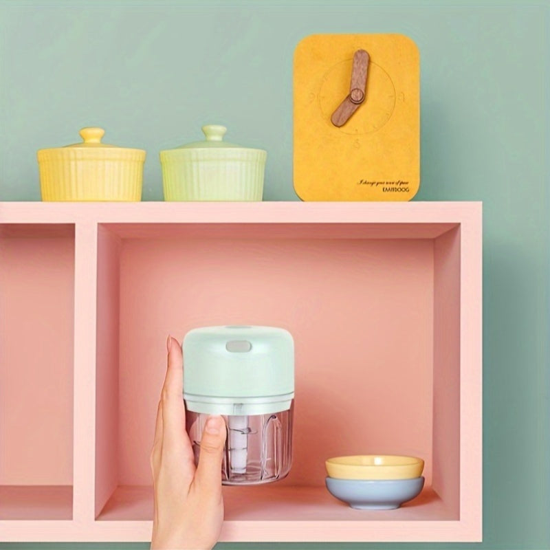 Portable 250ml Garlic Grinder: Wireless Food Processor for Ginger, Onion, Chili, Fruit, Meat, Vegetable - 304 Food Grade Stainless Steel Blade - Fast Speed - 36V USB Charging - 800RPM - 30W