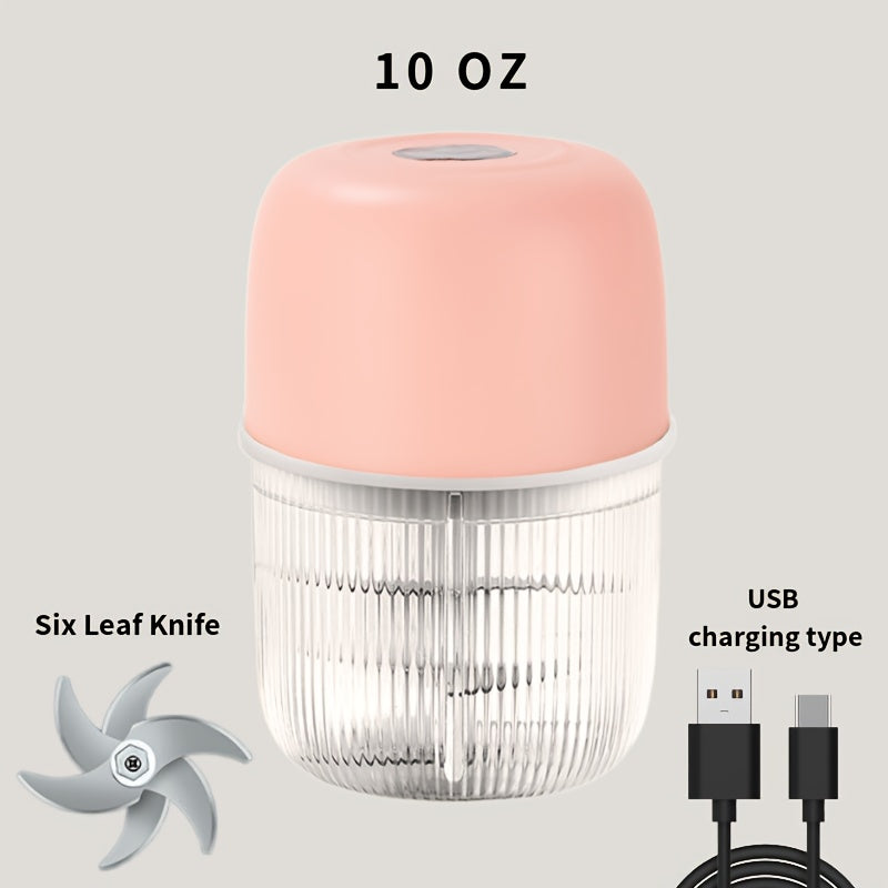 1/2 Electric Garlic Crusher & Vegetable Chopper - USB Rechargeable 6-Blade One-Handed Operation, 3 Colors (Pink/Blue/White) with Ergonomic Handle, Durable Plastic Kitchen Gadget for Garlic, Herbs, Veggies - Compact Design for Home & Professional Kitchens,