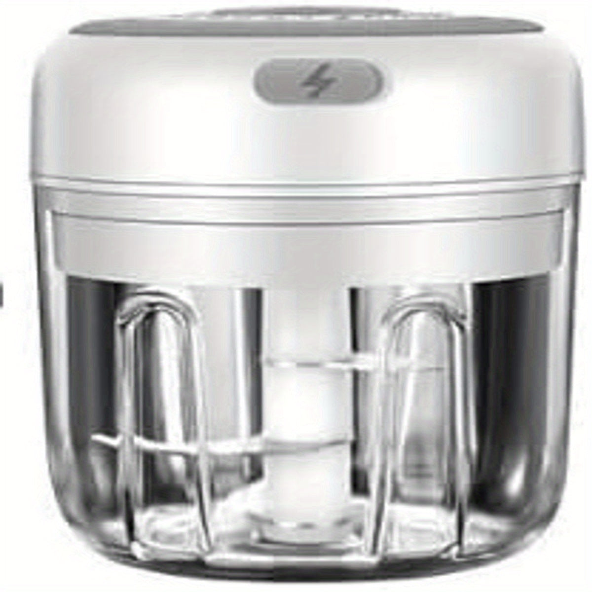 Buildec Cordless Garlic Chopper & Food Processor - 8.45oz Mini Portable Electric-like performance, Heavy-Duty PC Construction, Compact Design with Clear Lid & Safety Lock, Cordless Operation for Kitchen, Camping, Picnics - Powerful Motor for Garlic,