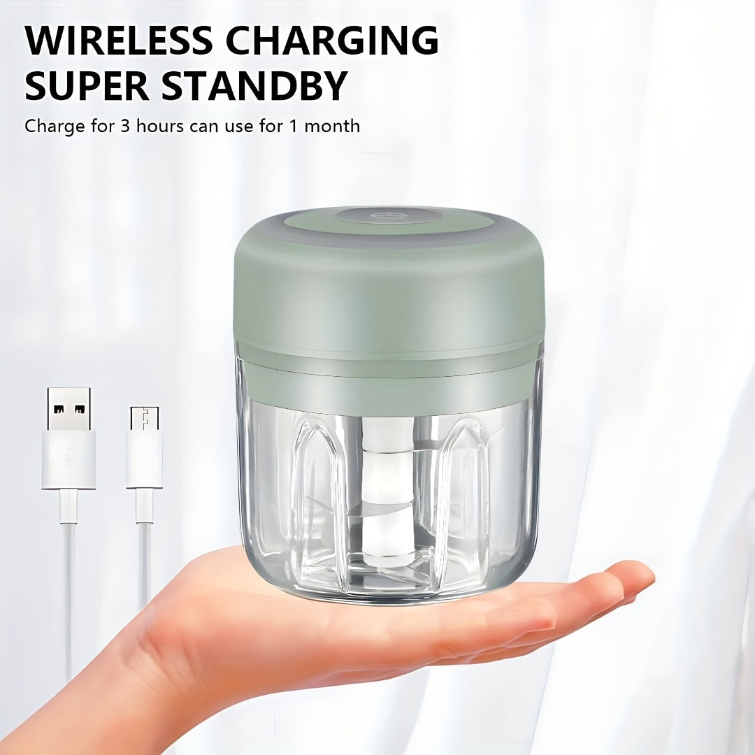 Electric Mini Food Chopper, Rechargeable Small Food Processor, Suitable for Garlic, Fruit Puree, Onions, Herbs, Vegetables, Ginger, Fruit Blender, Holiday Gift