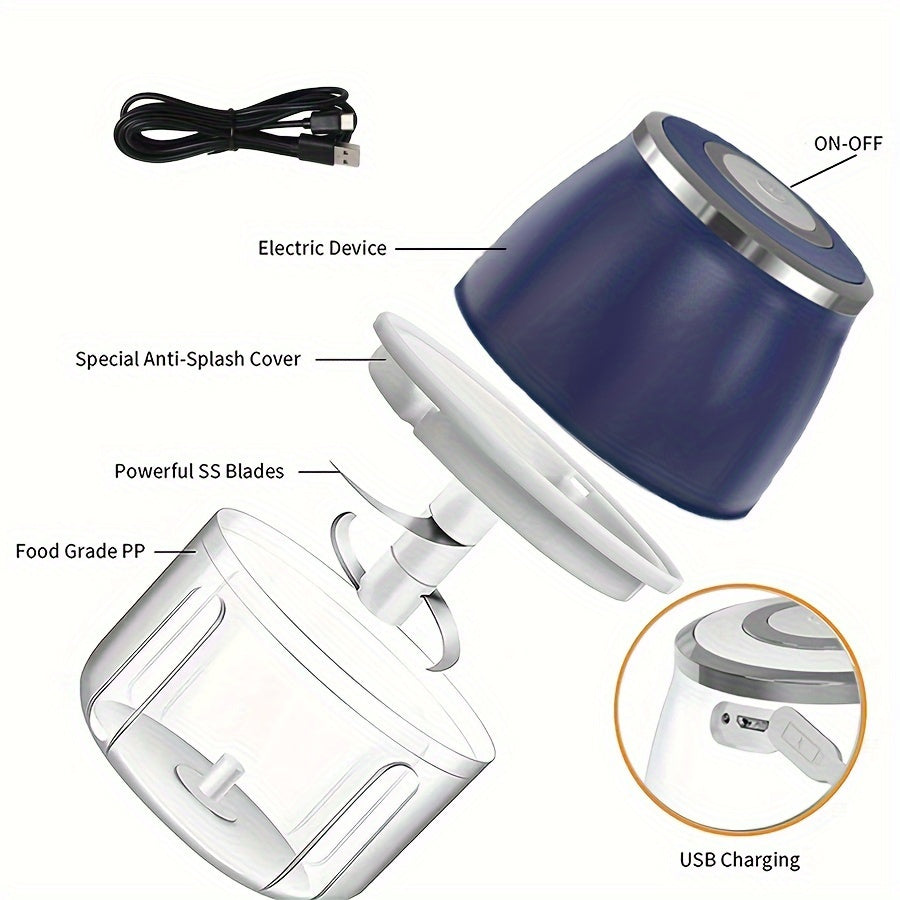 Electric Mini Garlic Mincer, 350ml USB Vegetable Onion Chopper, Portable Small Food Processor for Ginger, Chili, Vegetables, Meat, Mini kitchen appliances that are perfect for gift giving