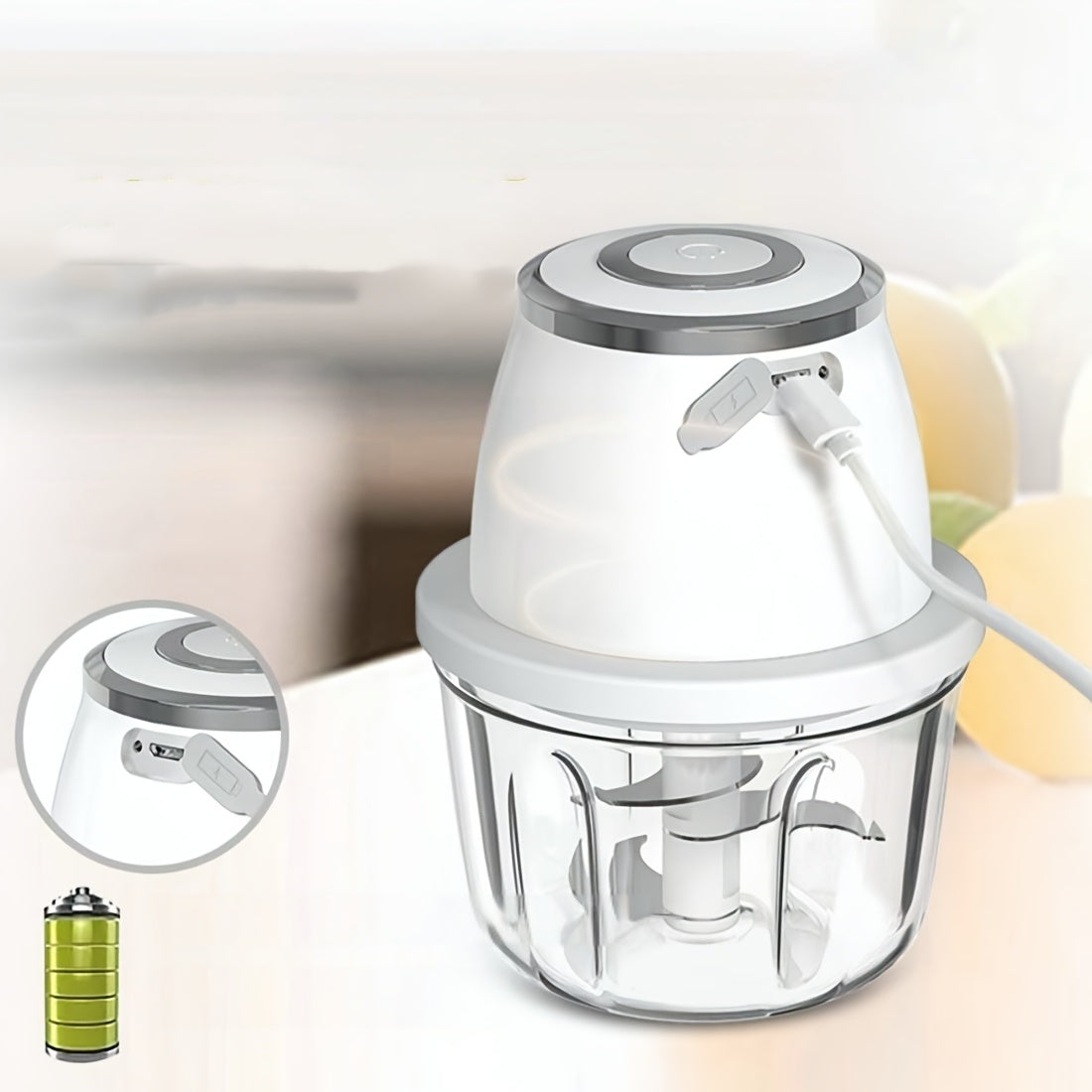 Electric Mini Garlic Mincer, 350ml USB Vegetable Onion Chopper, Portable Small Food Processor for Ginger, Chili, Vegetables, Meat, Mini kitchen appliances that are perfect for gift giving