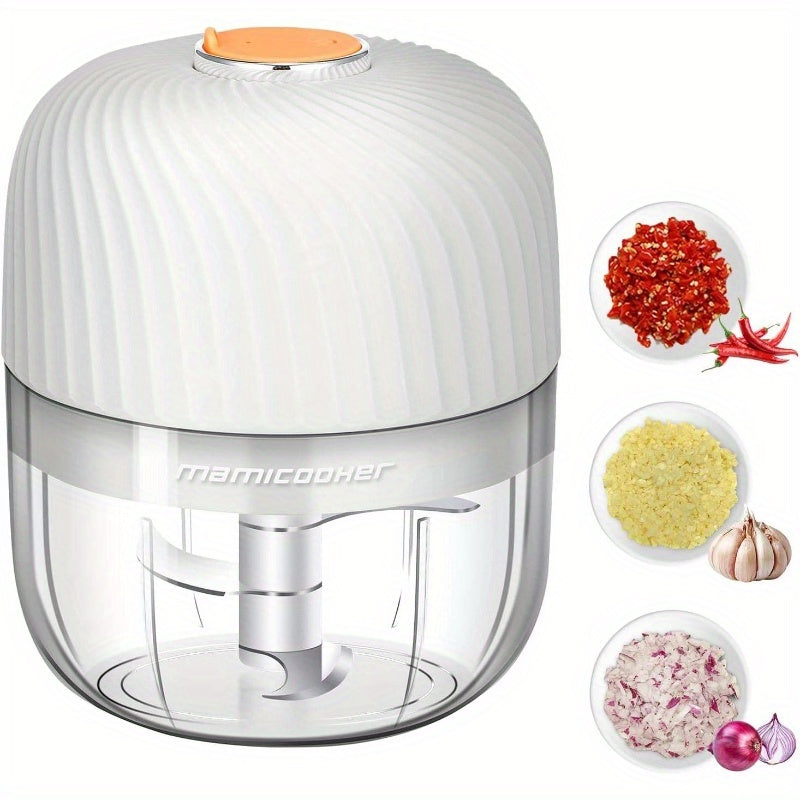 Portable Garlic And Vegetable Chopper, 8.45oz Capacity for Mashing Garlic And Chopping Onions, a Blender for Various Vegetables, And a Wireless Food Processor Suitable for Ginger, Chili, Fruits, And Meat., Multi Household Mill for Onion, Steak, Vegetable