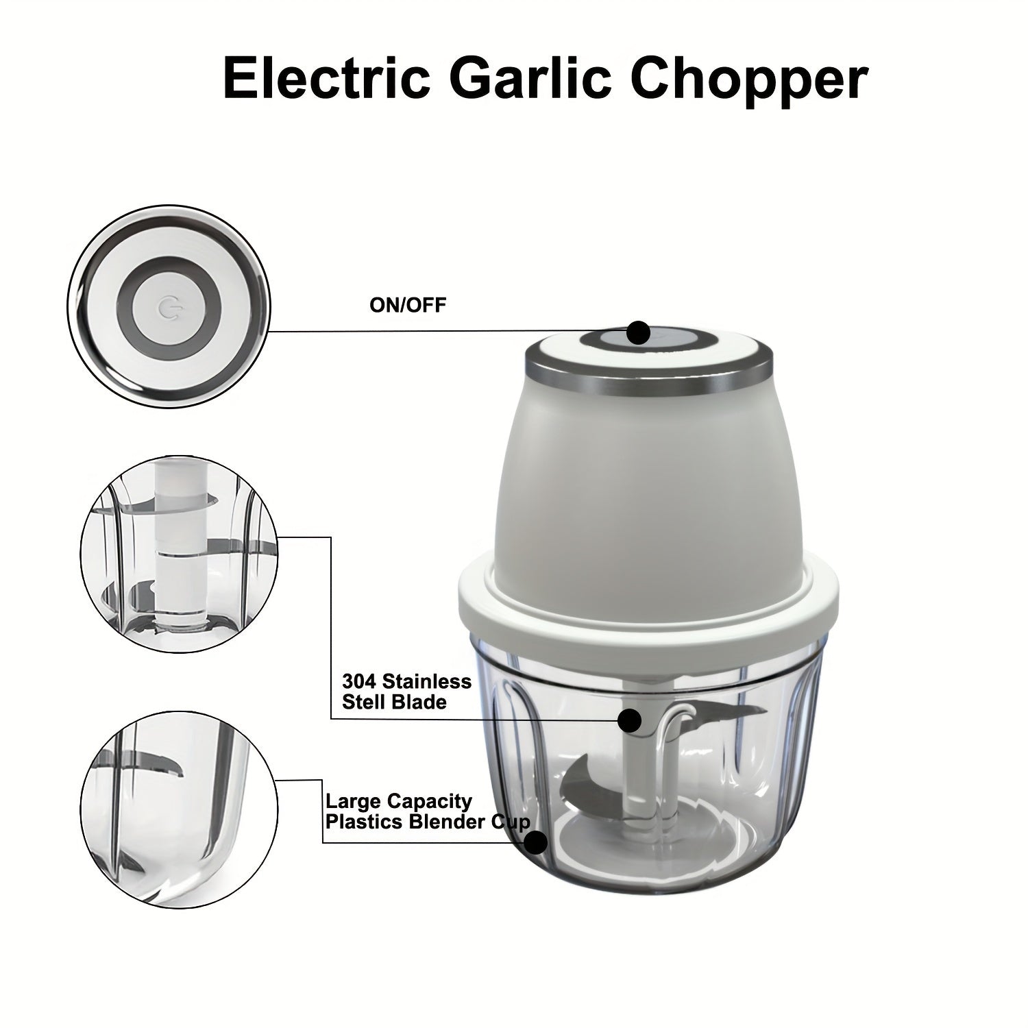 Electric Mini Garlic Mincer, 350ml USB Vegetable Onion Chopper, Portable Small Food Processor for Ginger, Chili, Vegetables, Meat, Mini kitchen appliances that are perfect for gift giving
