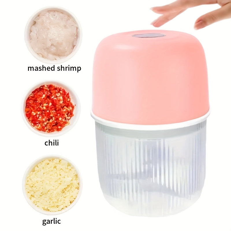 Electric Garlic Crusher, Food Chopper, USB Rechargeable, Garlic Crusher, Electric Vegetable Chopper, Electric Grinder, 6-blade Knife for Fast Crushing, Suitable for Various Vegetables, Garlic, Ginger, Chili, Etc.