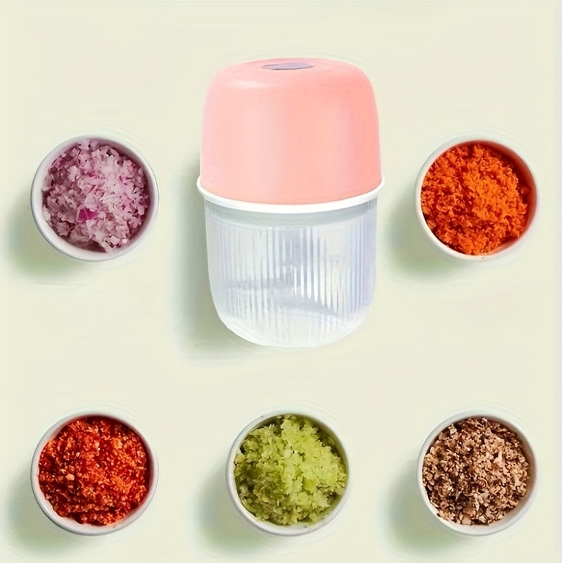 Electric Garlic Crusher, Food Chopper, USB Rechargeable, Garlic Crusher, Electric Vegetable Chopper, Electric Grinder, 6-blade Knife for Fast Crushing, Suitable for Various Vegetables, Garlic, Ginger, Chili, Etc.