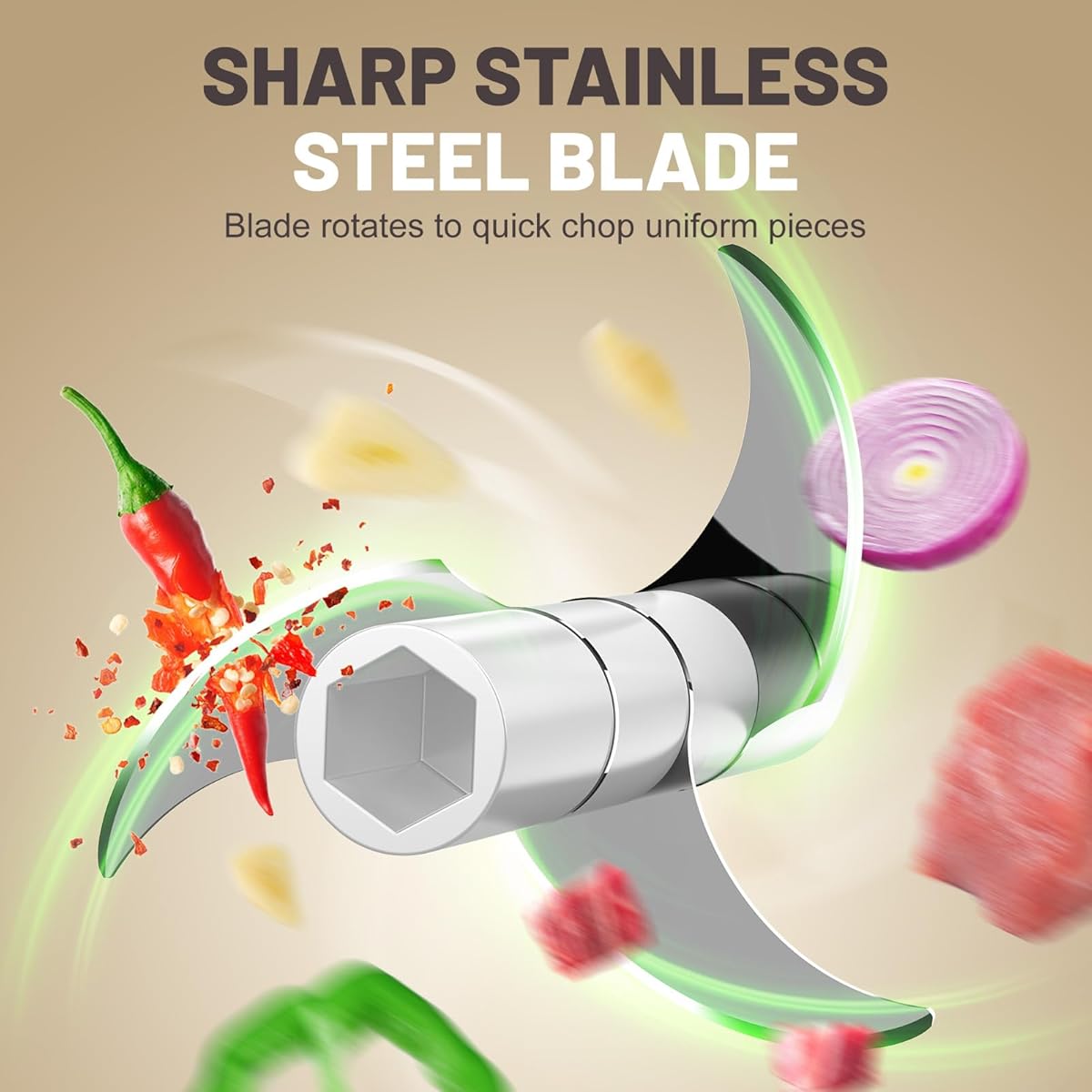 Portable Cordless Mini Food Processor - 10.14oz Large Capacity, BPA-Free Electric Chopper with Blades, for Garlic, Vegetables, Nuts, Spices, Meat - Ideal for Home, Travel, Camping, Office - Compact Blender