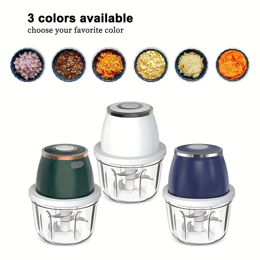 Electric Mini Garlic Mincer, 350ml USB Vegetable Onion Chopper, Portable Small Food Processor for Ginger, Chili, Vegetables, Meat, Mini kitchen appliances that are perfect for gift giving