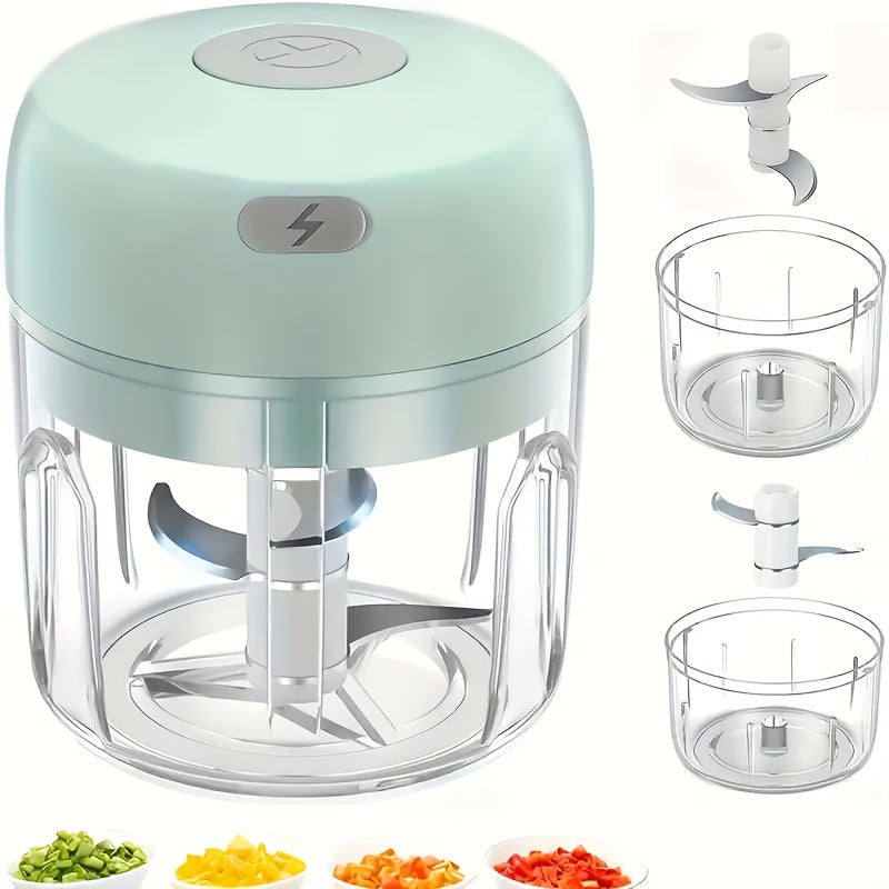 Portable 250ml Garlic Grinder: Wireless Food Processor for Ginger, Onion, Chili, Fruit, Meat, Vegetable - 304 Food Grade Stainless Steel Blade - Fast Speed - 36V USB Charging - 800RPM - 30W