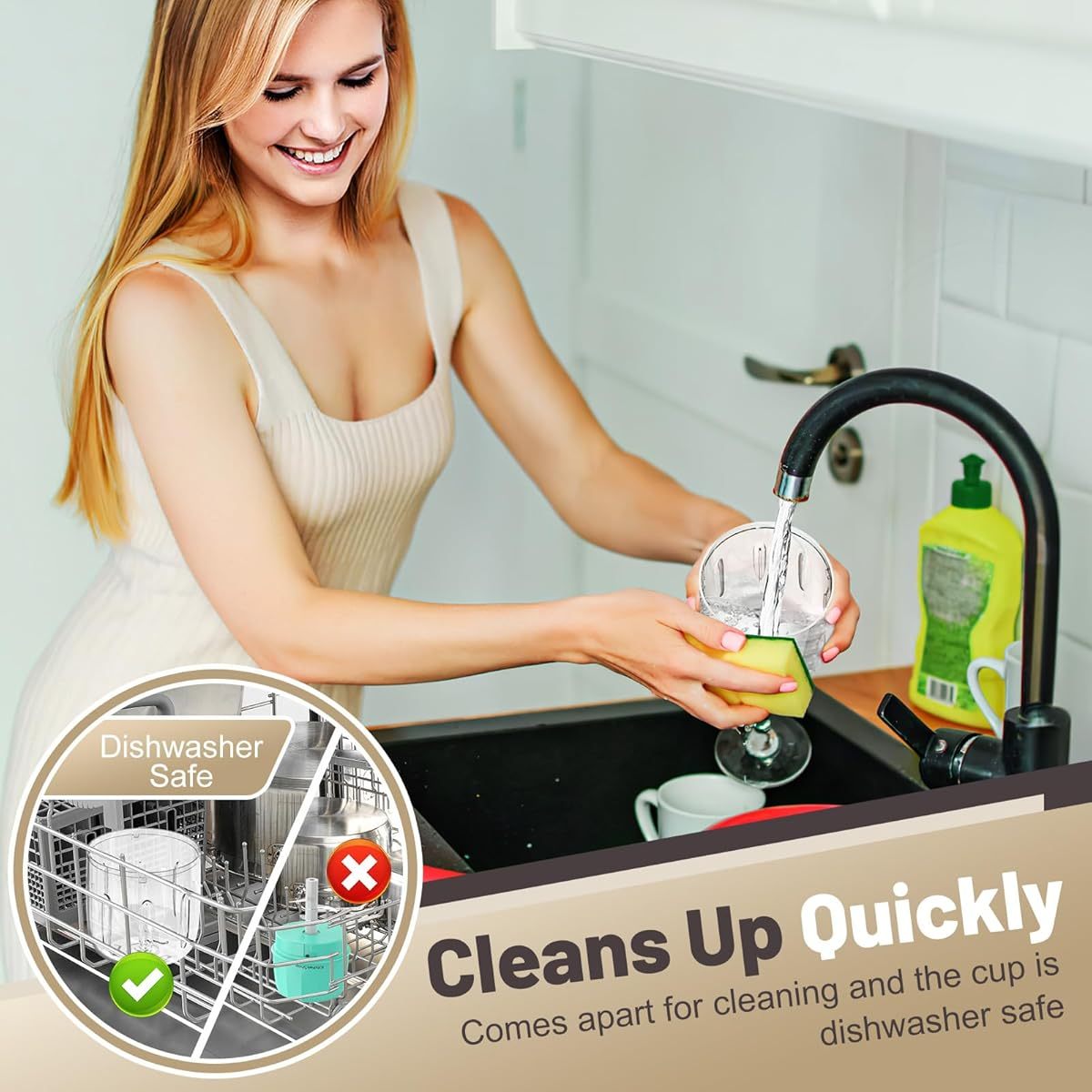 Portable Cordless Mini Food Processor - 10.14oz Large Capacity, BPA-Free Electric Chopper with Blades, for Garlic, Vegetables, Nuts, Spices, Meat - Ideal for Home, Travel, Camping, Office - Compact Blender