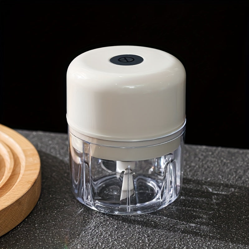 3-color options, compact electric garlic press for home and restaurant use with stainless steel blades, quickly crushes garlic and ginger, ideal for various food preparations