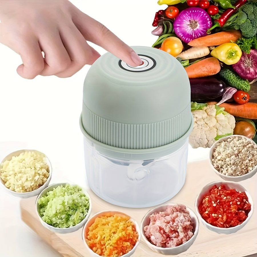 8.45oz Electric Mini Garlic Chopper USB Meat Grinder Garlic Crusher Sturdy Ginger and Vegetable Crusher with Safety Switch, Thickened, Chopper, Kitchen Gadget, Vegetable Chopping, Spacesaving Tool, Compact Design, Durable Build, Thickened Material,