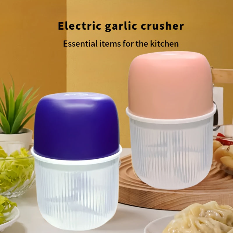 Electric Garlic Crusher, Food Chopper, USB Rechargeable, Garlic Crusher, Electric Vegetable Chopper, Electric Grinder, 6-blade Knife for Fast Crushing, Suitable for Various Vegetables, Garlic, Ginger, Chili, Etc.