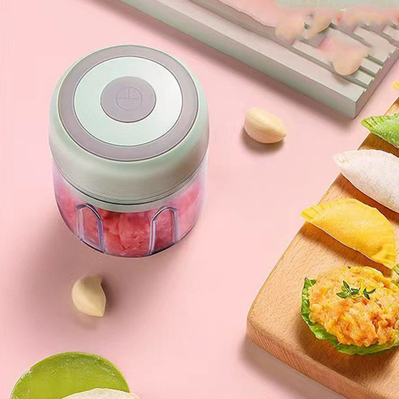 Electric Mini Garlic Chopper, portable rechargeable food processor with USB, stainless steel blades, garlic blender for garlic, onion, meat, chili, compact kitchen tool(Green), Garlic Mincer, Meal Prep Tool, Food Preparation, Portable Chopper, Handheld