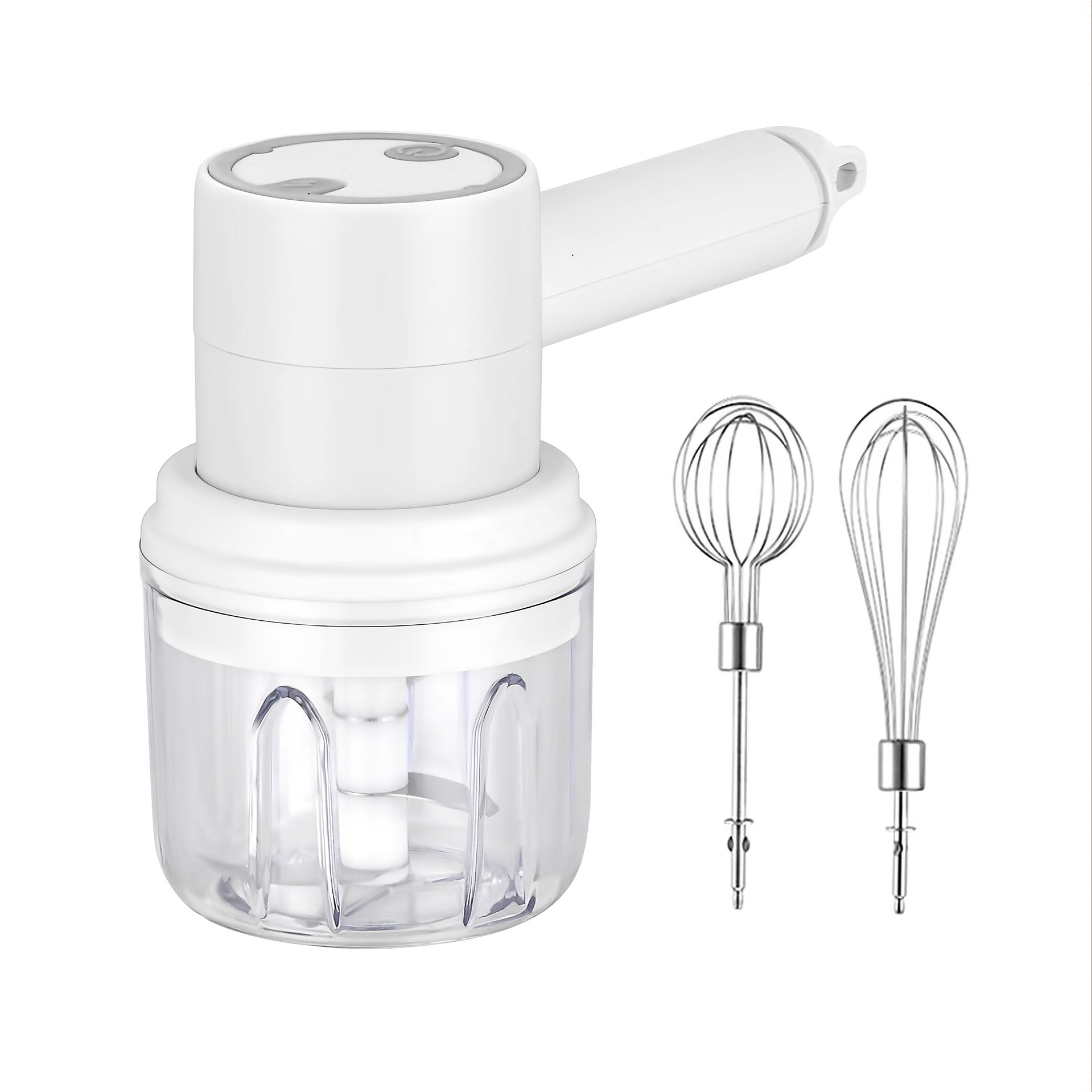 Electric Garlic Masher Egg Beater Multi functional 2-in-1 Set USB Charging Home Blender Small Meat Grinder Handheld Automatic Whipper Cake and Cream Baking Tool