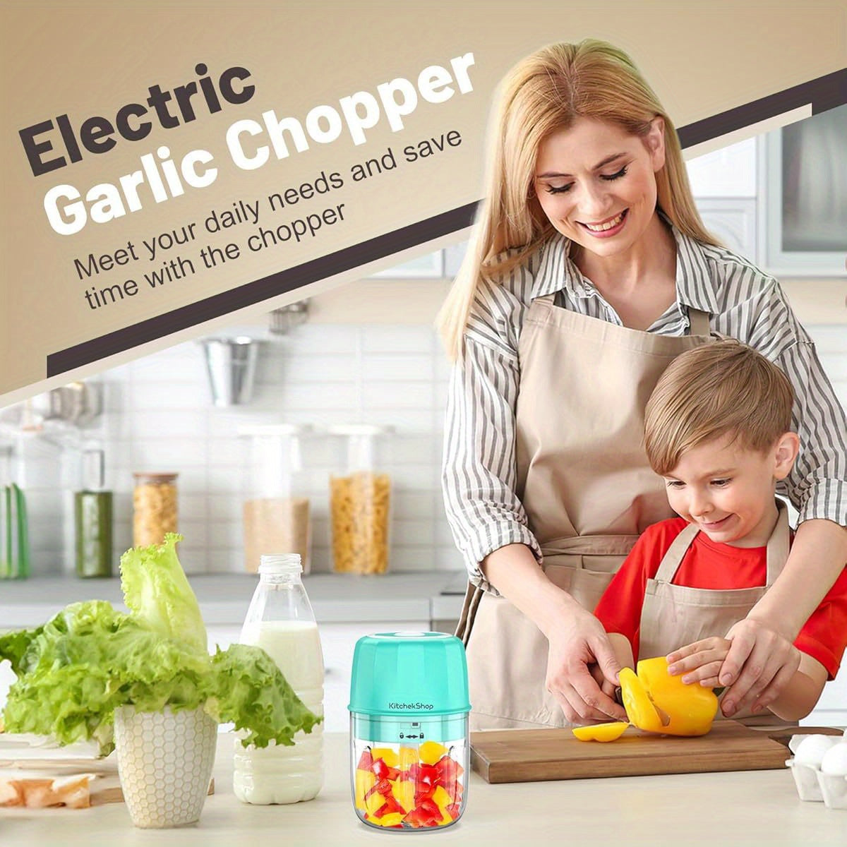 Portable Cordless Mini Food Processor - 10.14oz Large Capacity, BPA-Free Electric Chopper with Blades, for Garlic, Vegetables, Nuts, Spices, Meat - Ideal for Home, Travel, Camping, Office - Compact Blender