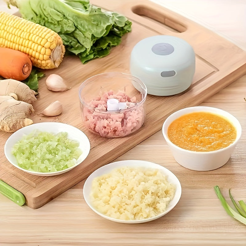 8.45oz Mini Rechargeable Garlic Chopper and Meat Grinder, Durable, Sturdy, for Crushing Garlic, Chili, Onion, Minced Meat, Nuts, and More!, Automatic Peeler for Garlic, Meal Prep Tool, Kitchen Gadget, Mini Chopper, Portable Grinder, Efficient Grinding,