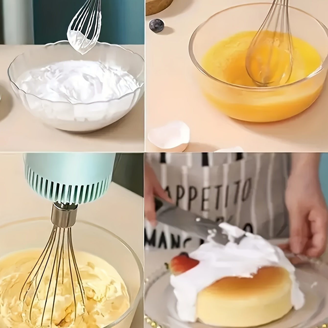 1 Set, Multifunctional Electric Garlic Press & Egg Beater 2-in-1 Kit, 30W, 1200mAh Large Capacity Portable Hand Mixer & Mini Meat Grinder with Multiple Attachments for Cake Cream Baking – USB Charging Kitchen Tool