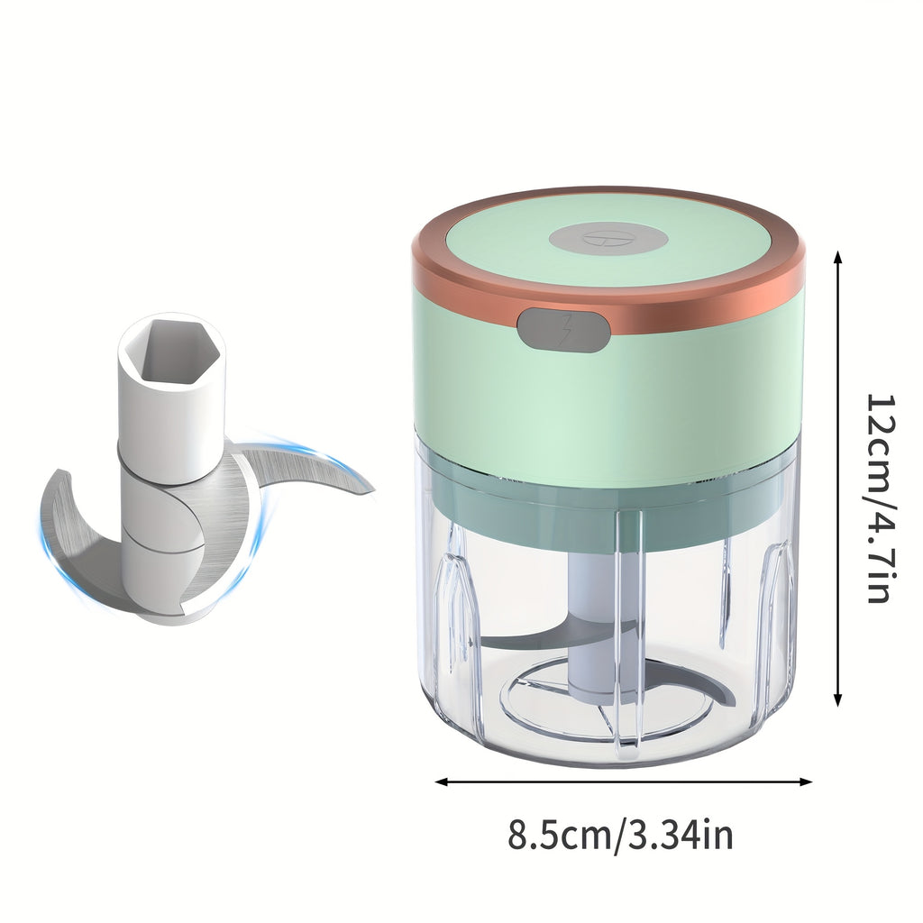 Meat Grinder, Vegetable Chopper, Electric Garlic Chopper, USB Rechargeable Mini Chopper, Powerful Small Food Processor, Blender for Vegetables, Wireless Food Chopper for Ginger, Chili, Fruit, Meat, etc. 250ml