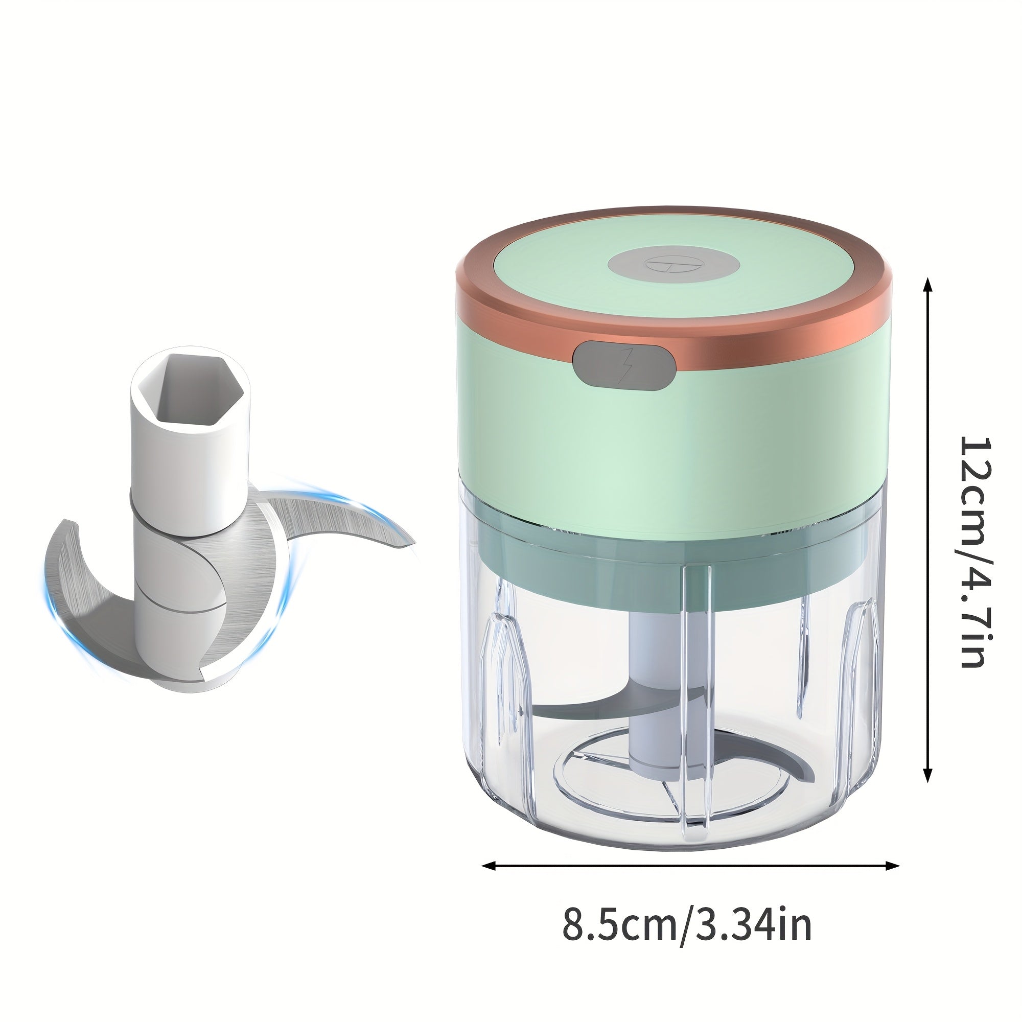 Meat Grinder, Vegetable Chopper, Electric Garlic Chopper, USB Rechargeable Mini Chopper, Powerful Small Food Processor, Blender for Vegetables, Wireless Food Chopper for Ginger, Chili, Fruit, Meat, etc. 250ml