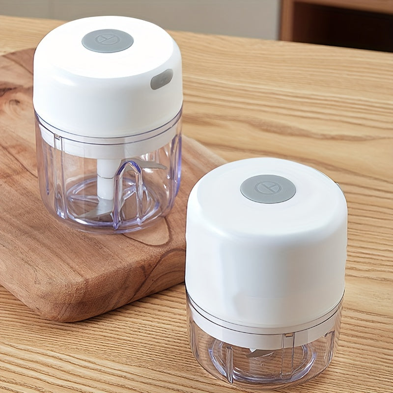 8.45oz Mini Rechargeable Garlic Chopper and Meat Grinder, Durable, Sturdy, for Crushing Garlic, Chili, Onion, Minced Meat, Nuts, and More!, Automatic Peeler for Garlic, Meal Prep Tool, Kitchen Gadget, Mini Chopper, Portable Grinder, Efficient Grinding,