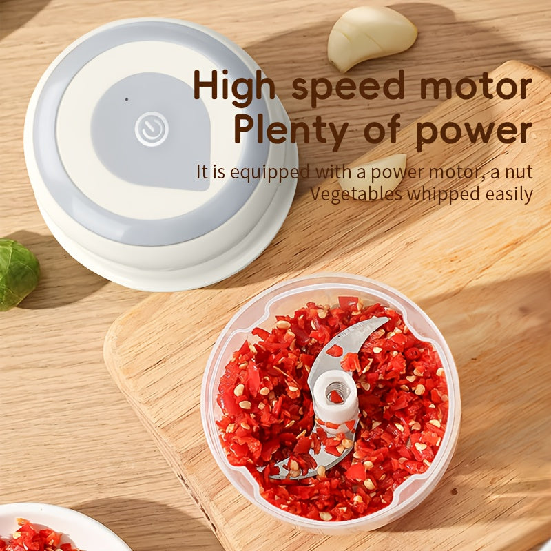 Electric Garlic Masher & Beater - USB Rechargeable Automatic Garlic Grinder with SUS Blades, Compact Design for Home Kitchen Use, Durable Plastic Construction, Garlic Crusher, Kitchen Gadget, Modern Kitchenware, Efficient Blending Technology